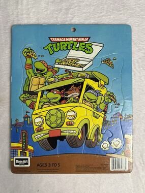 Vintage Teenage Mutant Ninja Turtles Jigsaw Puzzle Ninja Pizza Rose Art 1990